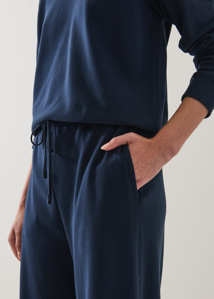 BRUSHED PIMA RELAXED DRAWSTRING PANT (MIDNIGHT) - PATRICK ASSARAF