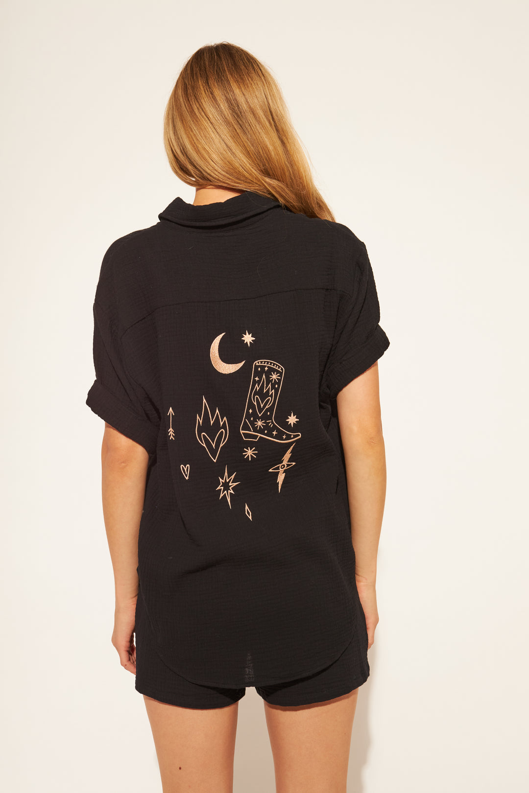 WADE EMBROIDERY SHIRT (MIDNIGHT RODEO) - JOHN+JENN