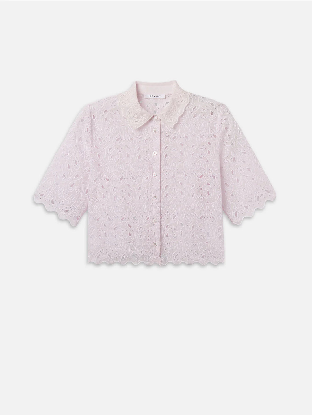 THE PAISLEY EYELET SHIRT (BUBBLE GUM) - FRAME