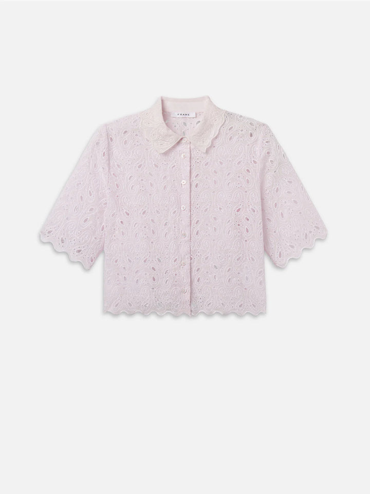 THE PAISLEY EYELET SHIRT (BUBBLE GUM) - FRAME