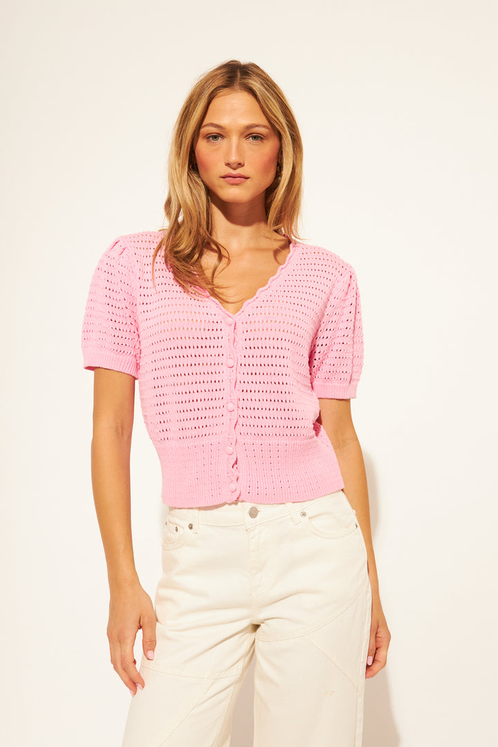WESLEY CARDIGAN (BUBBLE GUM) - JOHN+JENN