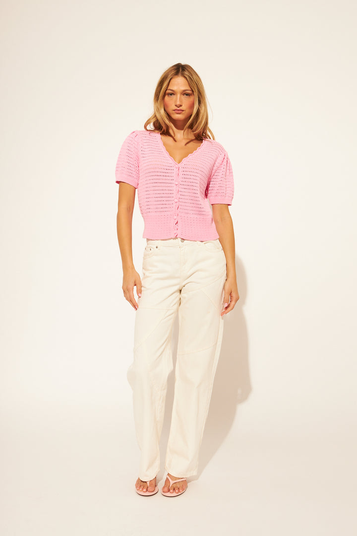 WESLEY CARDIGAN (BUBBLE GUM) - JOHN+JENN