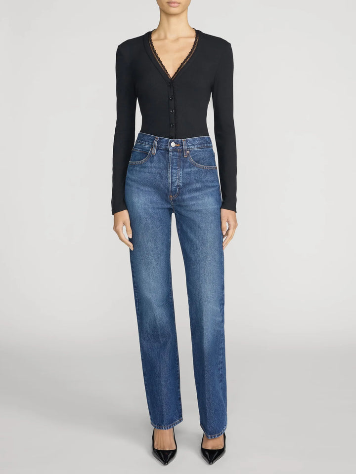 THE RIB TRIM CARDI (BLACK) - FRAME