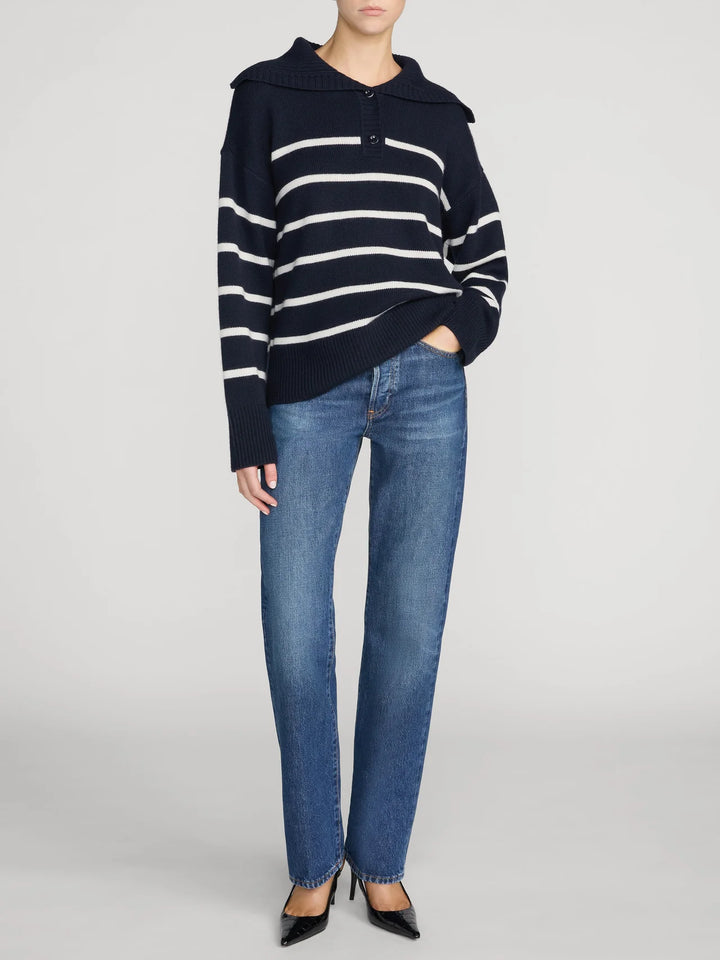 THE EASY SAILOR SWEATER (BLACK STRIPE) - FRAME