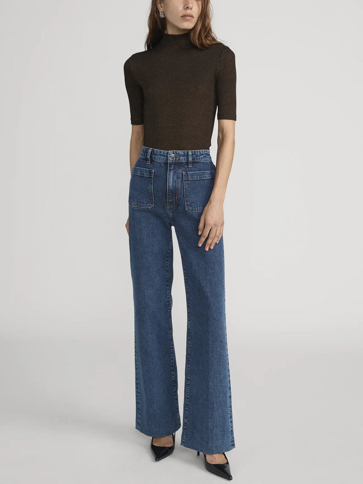 LUREX MOCK NECK TEE (AMERICANO) - FRAME