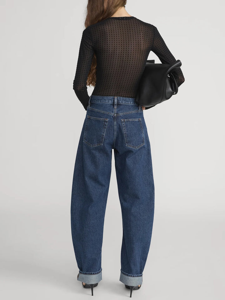 THE MESH POLKA DOT TOP (BLACK) - FRAME