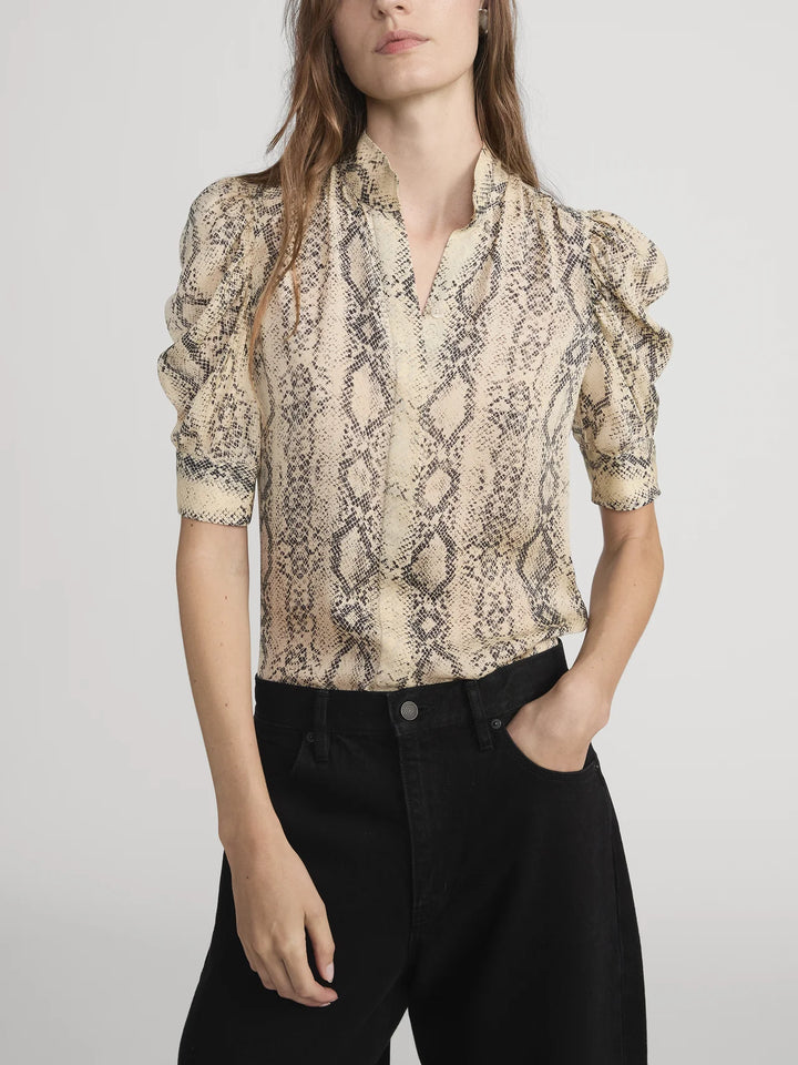THE SNAKE GILLIAN TOP (CAMEL MULTI) - FRAME