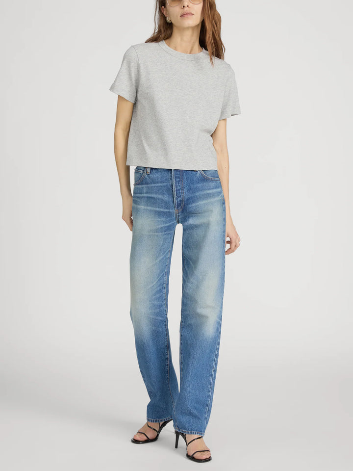 THE HEATHER BOXY TEE (HEATHER GREY) - FRAME