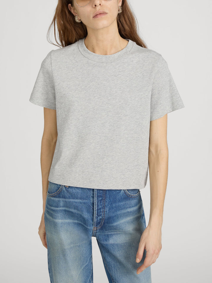THE HEATHER BOXY TEE (HEATHER GREY) - FRAME