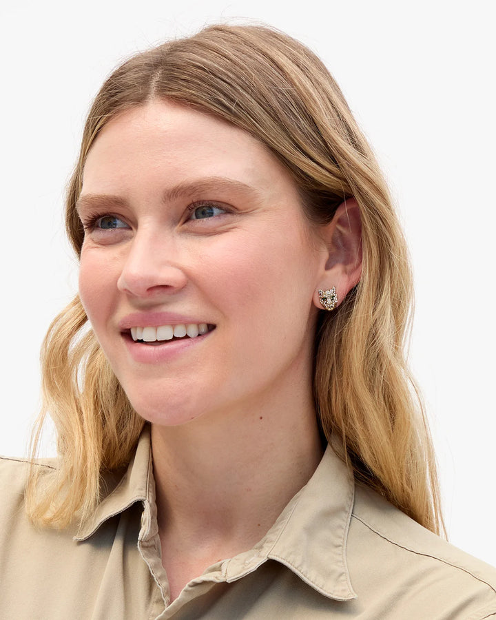 WHISKERS STUD EARRINGS (CLEAR) - CLARE V.