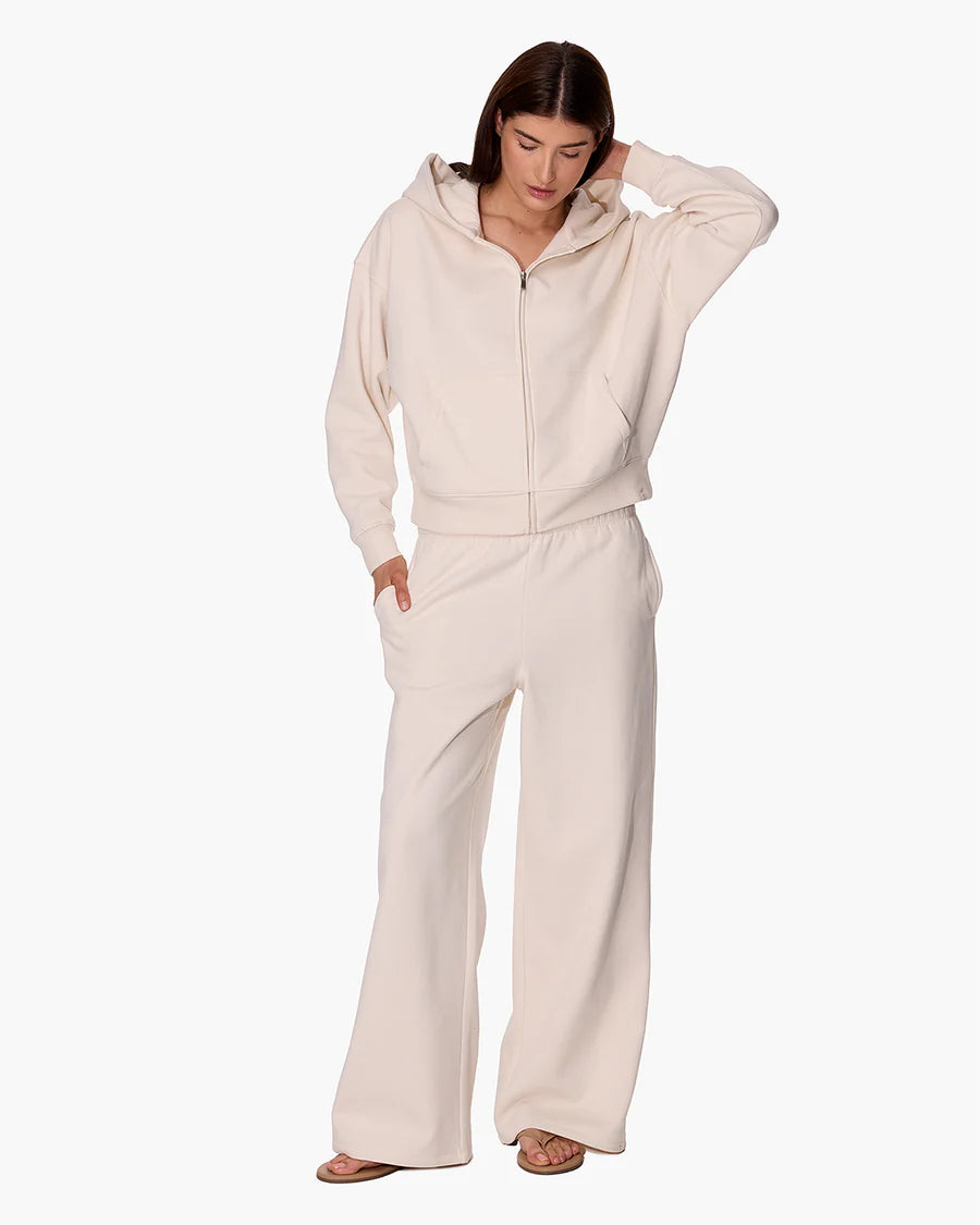 CLOUDSOFT ZIP UP HOODIE (BONE) - TKEES
