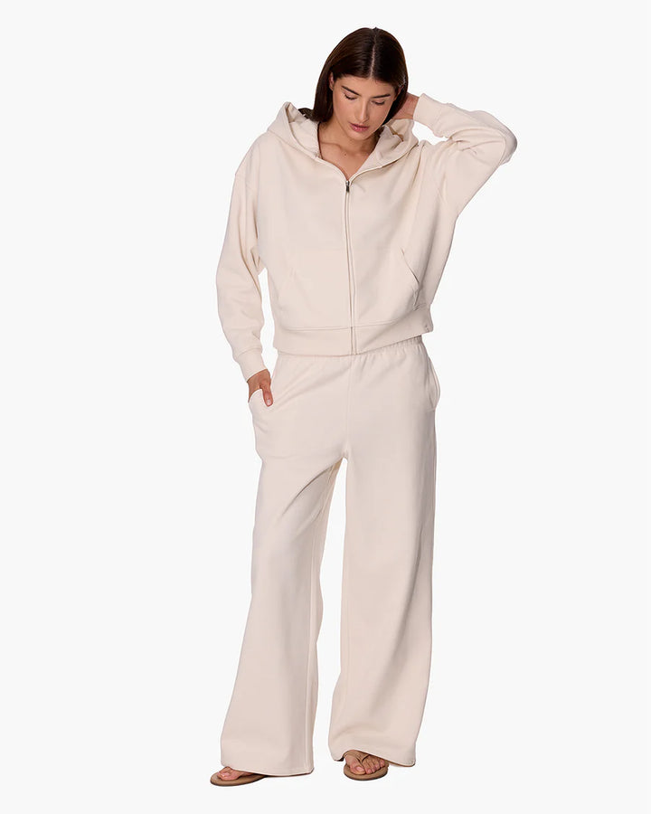 CLOUDSOFT ZIP UP HOODIE (BONE) - TKEES