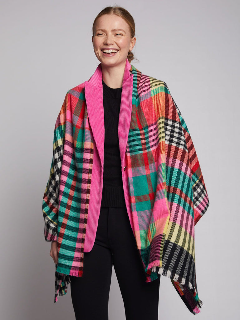 MULTICOLOURED CHECK SCARF - VILAGALLO