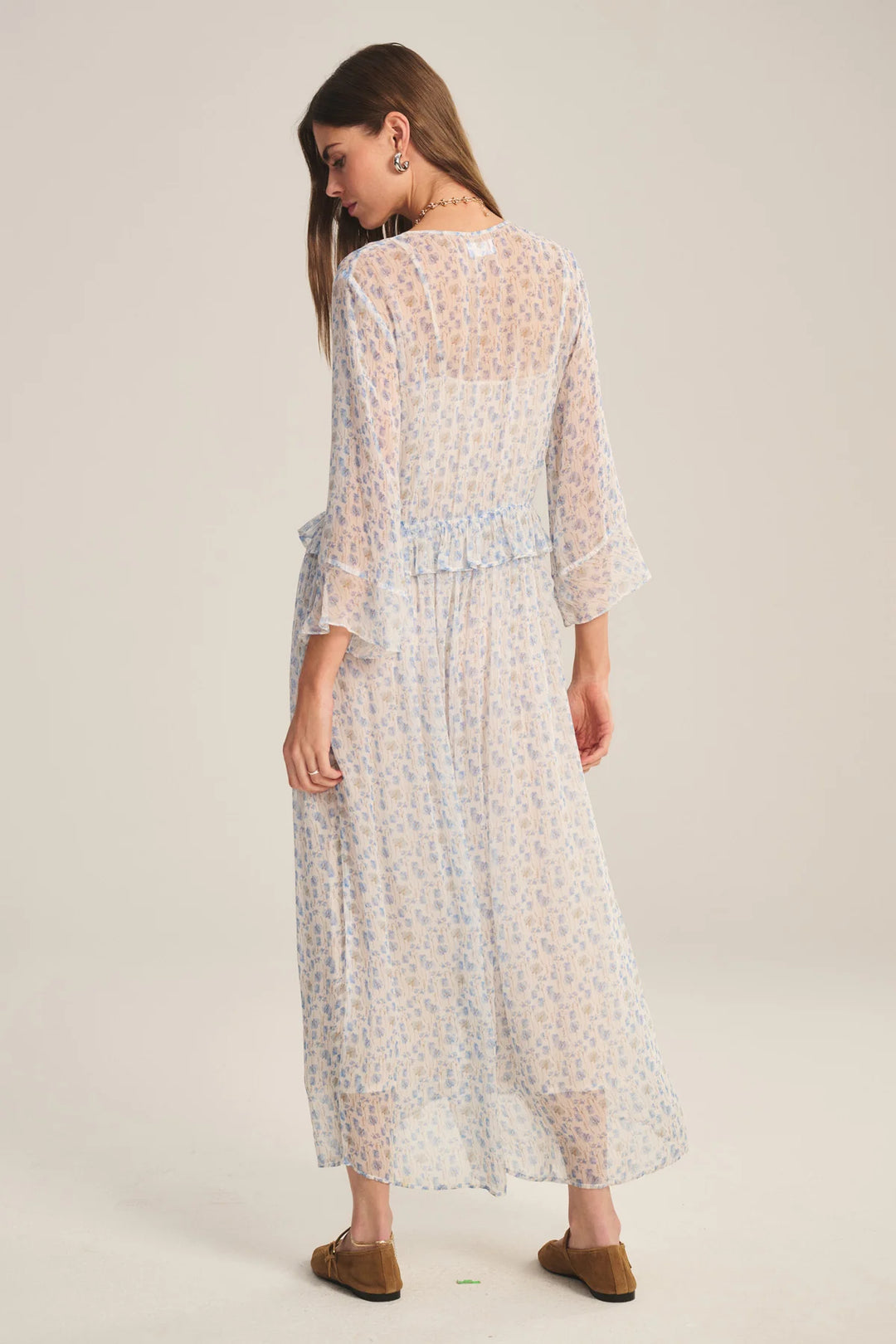 AERIN BLUEBELL DRESS (BLUE FLORAL) - VELVET