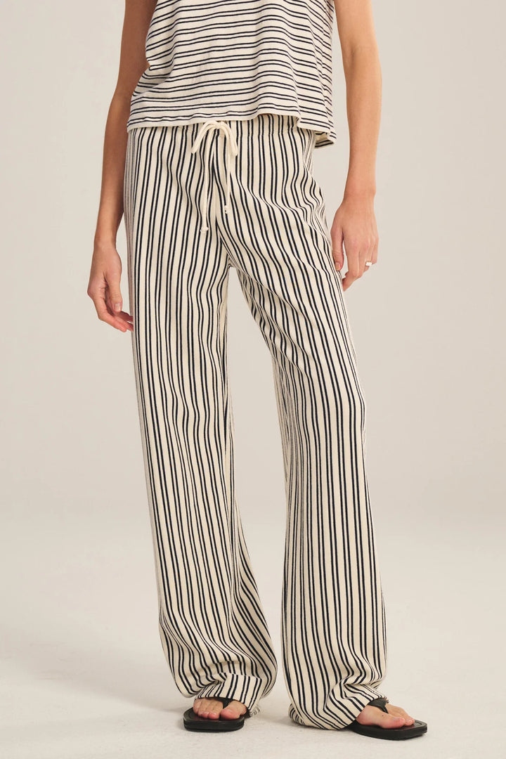 AMELISE VINTAGE STRIPE TERRY PANT (NATURAL/NAVY) - VELVET