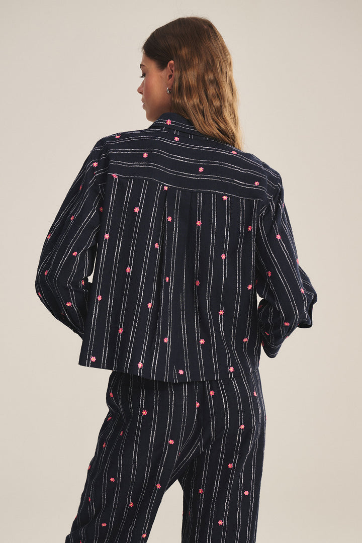 ASTREN FLOWER EMBROIDERY TOP - VELVET