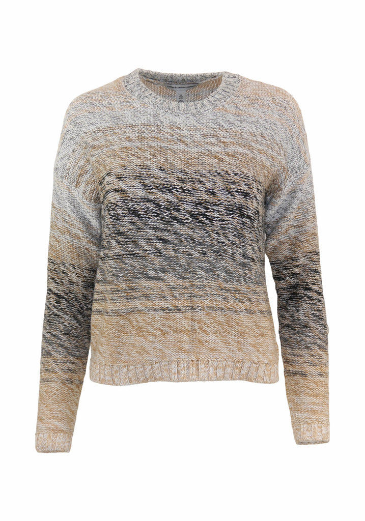 GRADIENT STRIPE CREWNECK SWEATER (NEUTRAL COMBO) - AUTUMN CASHMERE