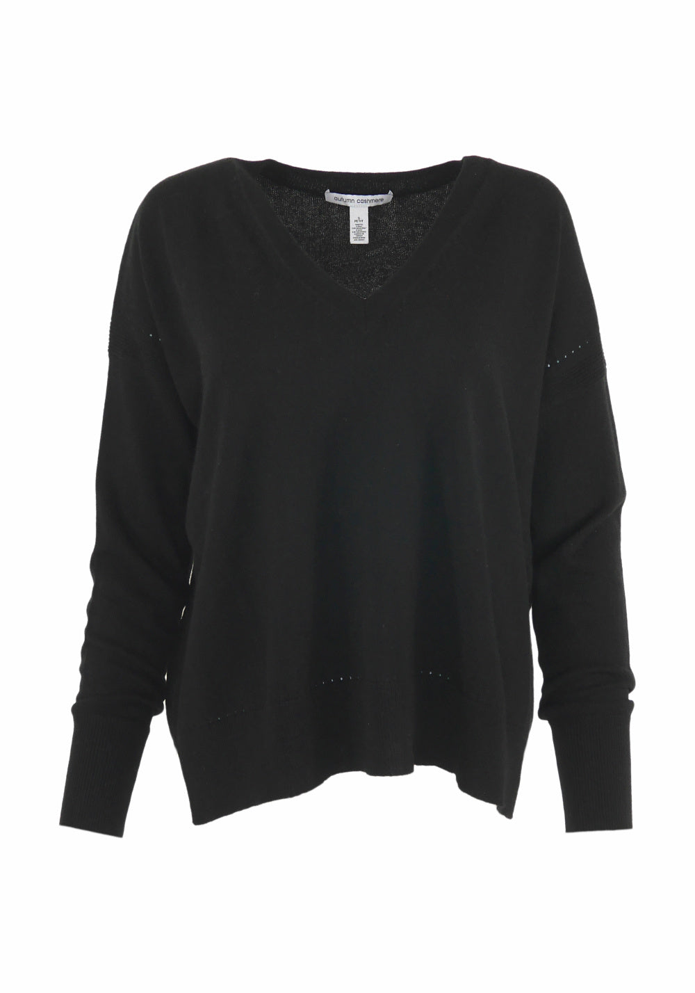 RELAXED V-NECK CASHMERE SWEATER (BLACK) - AUTUMN CASHMERE