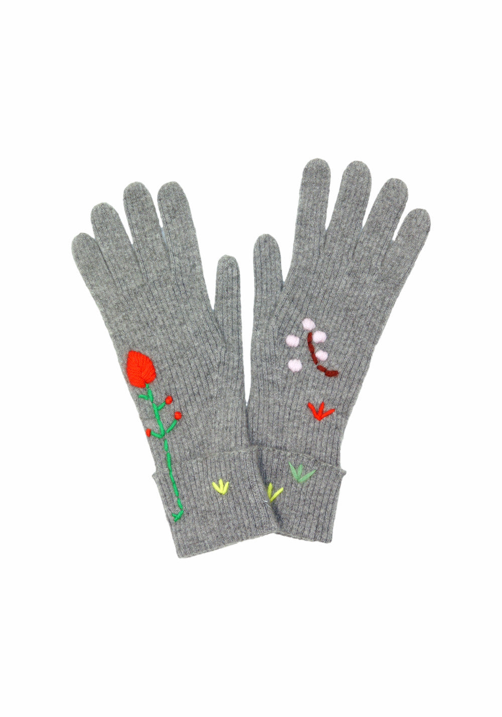 RIB EMBROIDERED GLOVES - AUTUMN CASHMERE