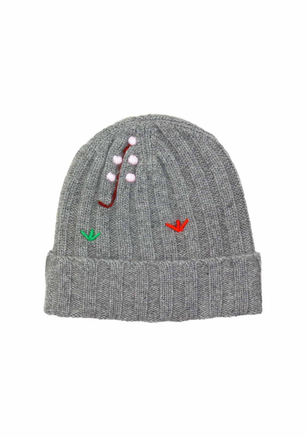 RIBBED EMBROIDERED BEANIE - AUTUMN CASHMERE