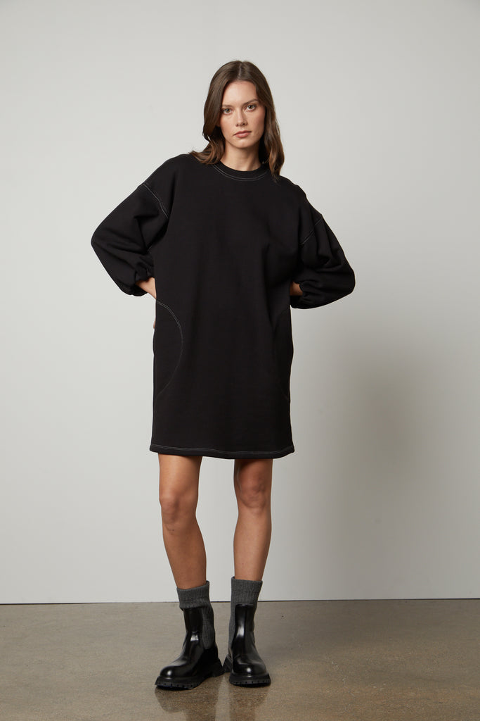 JENSEN AUTUMN FLEECE DRESS - VELVET