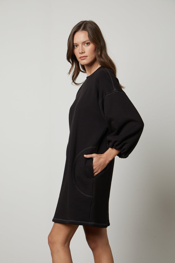 JENSEN AUTUMN FLEECE DRESS - VELVET