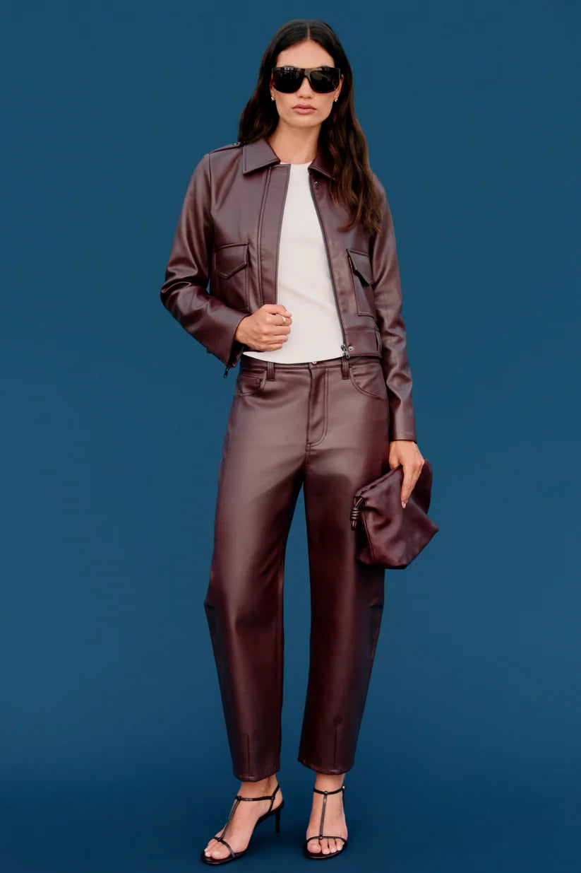 ELI HIGH RISE ARCHED LEG PANT (CABERNET) - PISTOLA