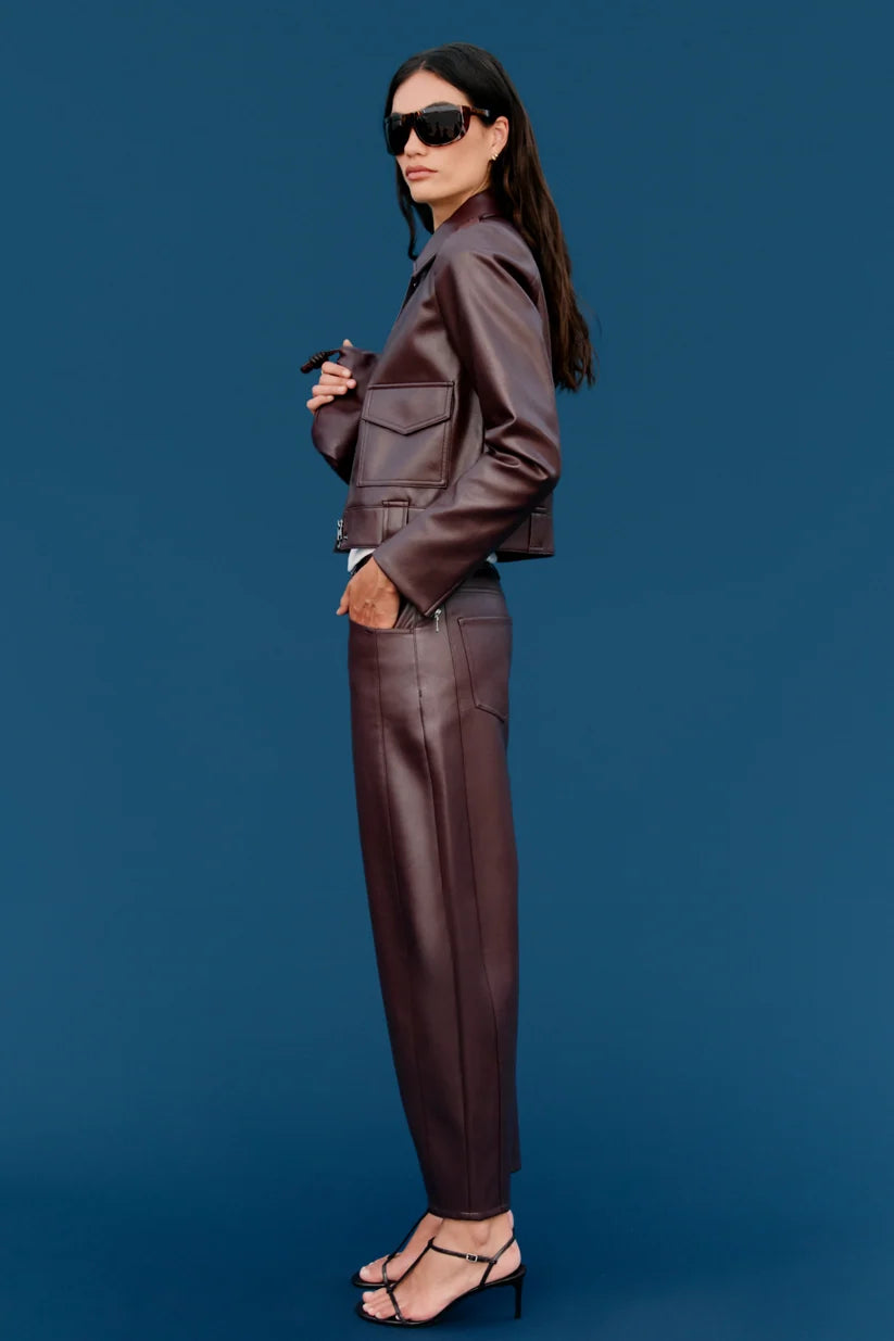 ELI HIGH RISE ARCHED LEG PANT (CABERNET) - PISTOLA