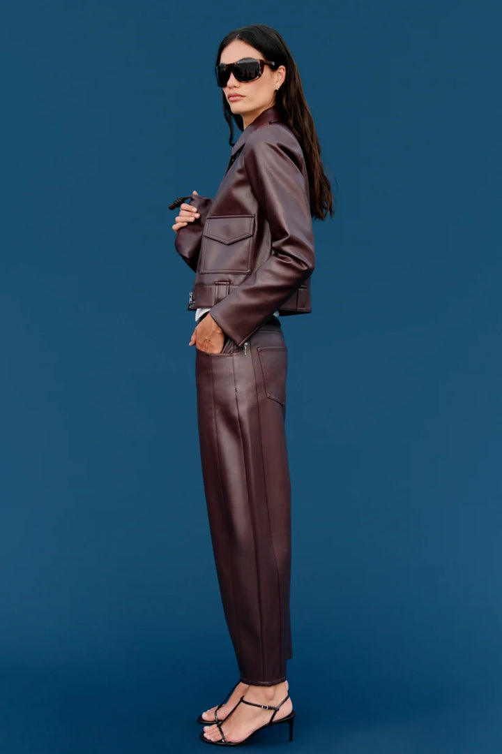 ELI HIGH RISE ARCHED LEG PANT (CABERNET) - PISTOLA