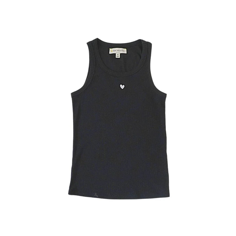 KR HEART TANK (BLACK) - KERRI ROSENTHAL