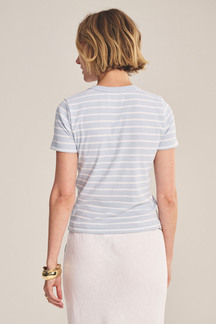 BRENDA STRIPE RIB TOP (ICE) - VELVET