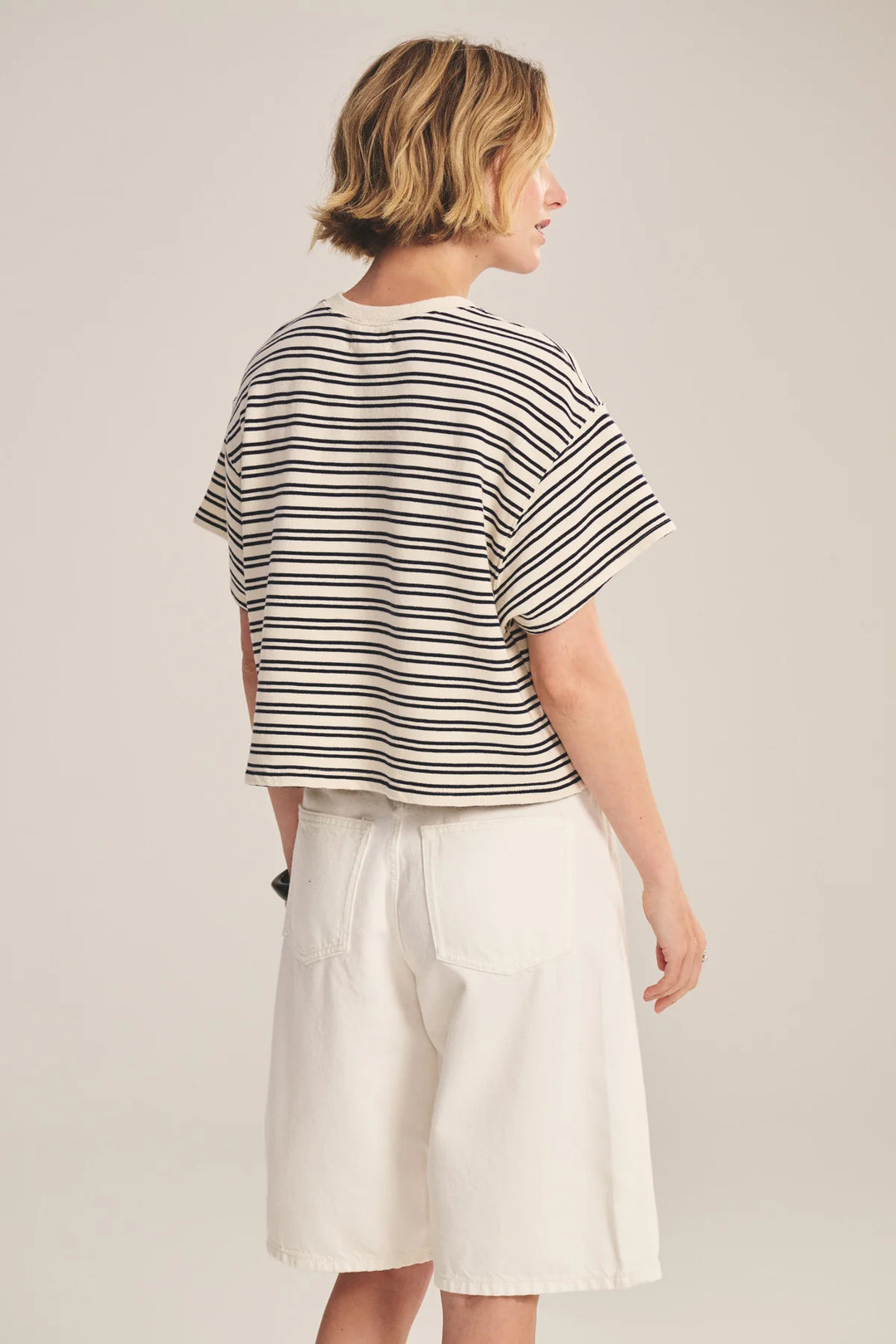 BRISSA VINTAGE STRIPE TERRY TOP (NATURAL/NAVY) - VELVET