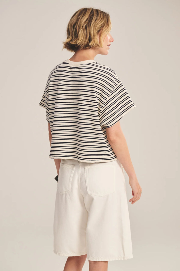 BRISSA VINTAGE STRIPE TERRY TOP (NATURAL/NAVY) - VELVET