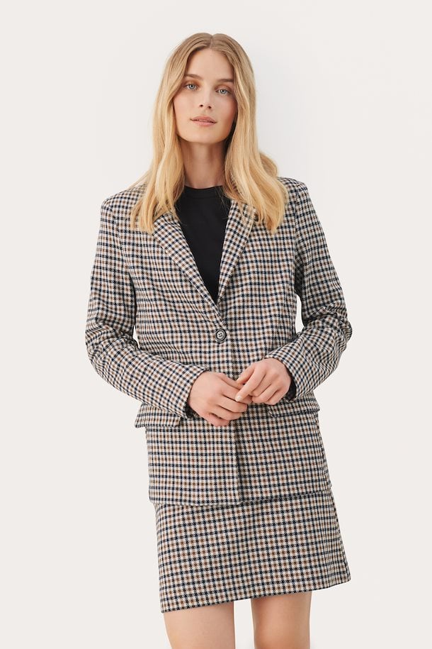 VICTORIANA PRINTED BLAZER (BROWN CHECK) - PART TWO