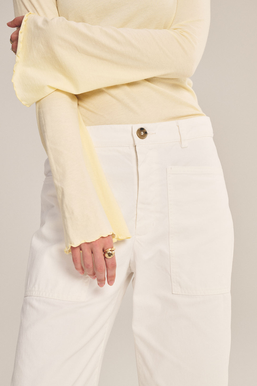 BRYLIE SANDED TWILL PANT (SLEET) - VELVET