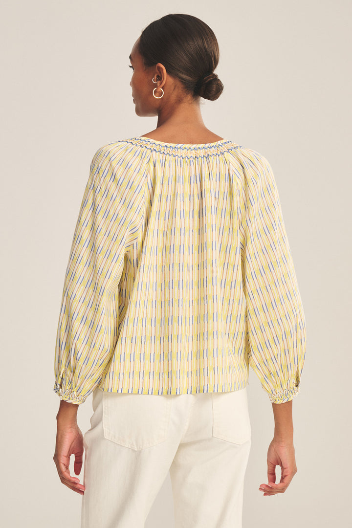 CAMPBELL PRINTED STRIPE TOP (BUTTERCUP) - VELVET