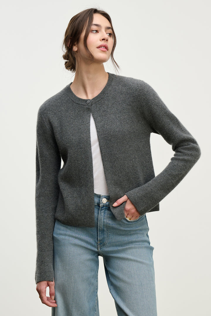 TINA CASHMERE CARDIGAN - VELVET