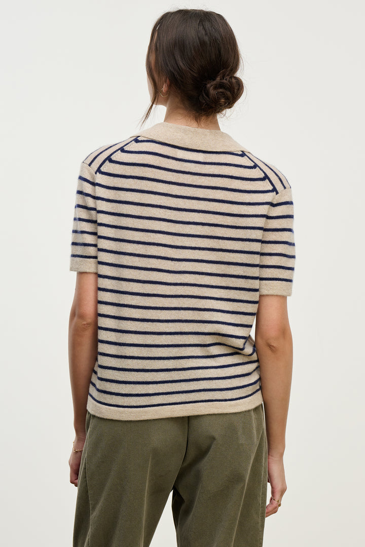 YAEL STRIPED CASHMERE SWEATER - VELVET