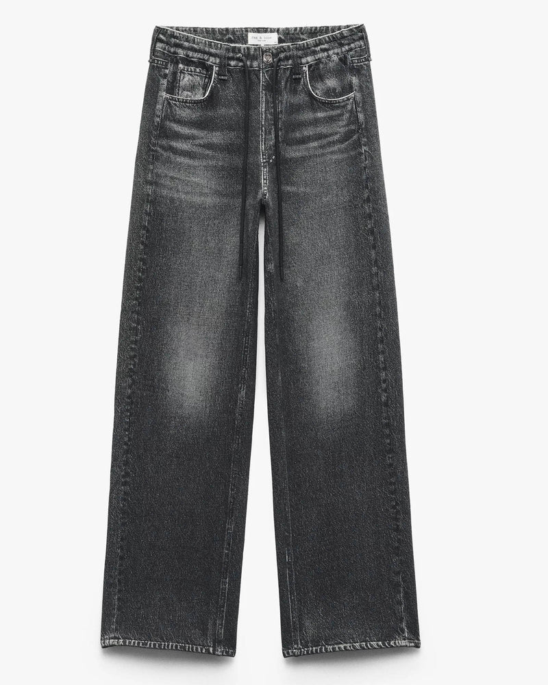 MIRAMAR TERRY DRAWCORD WIDE LEG PANT (WASHED BLACK) - RAG & BONE