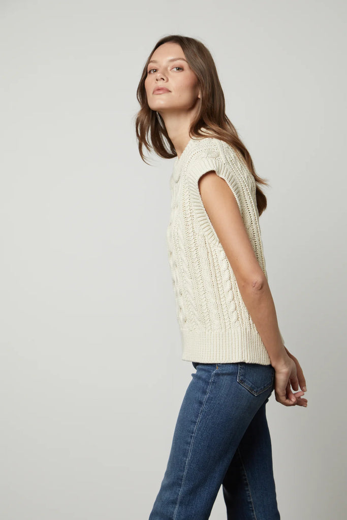 HADDEN PIMA COTTON VEST (FLAX) - VELVET
