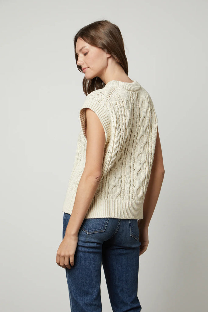 HADDEN PIMA COTTON VEST (FLAX) - VELVET