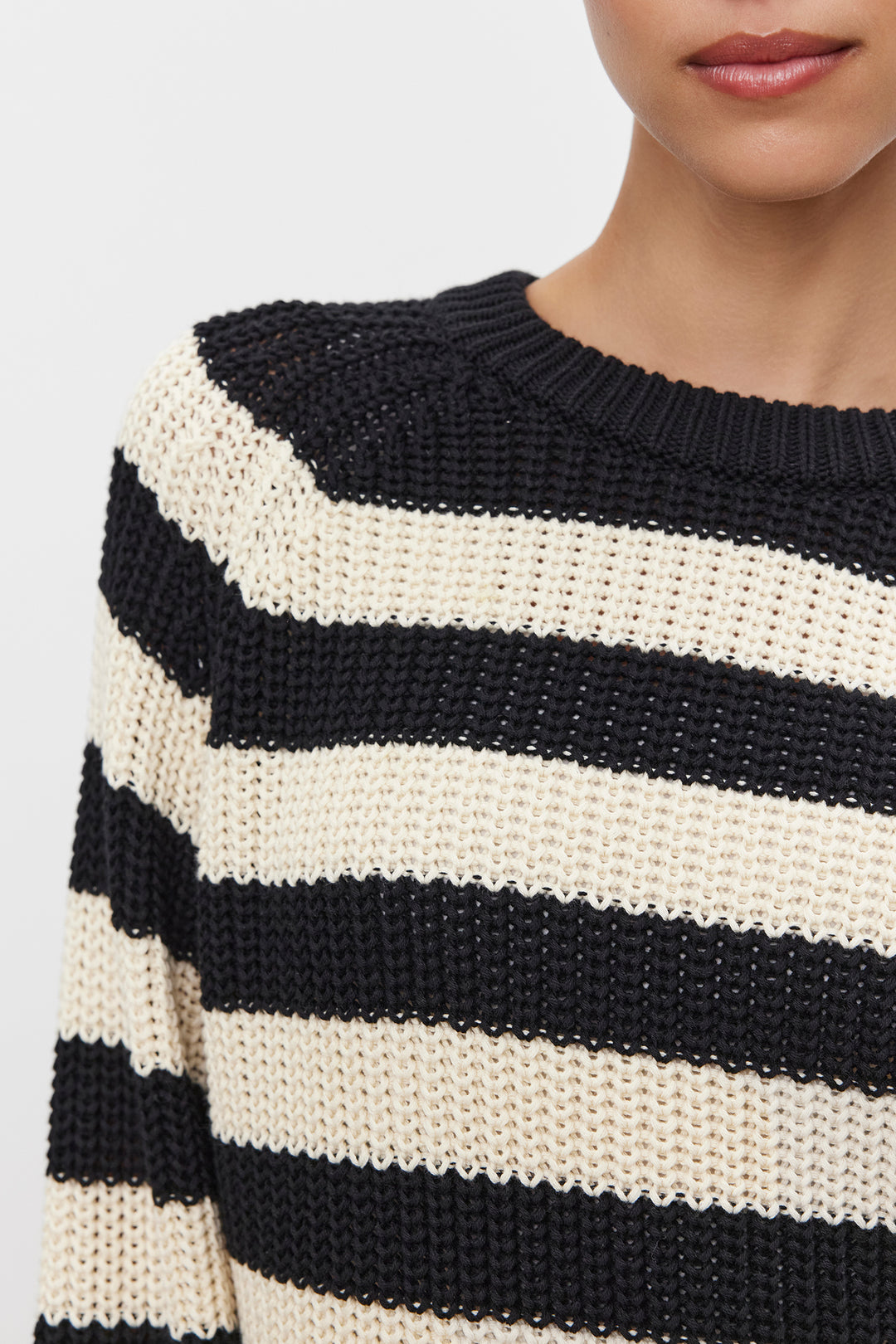 OLLIE CHUNKY STRIPED SWEATER - VELVET