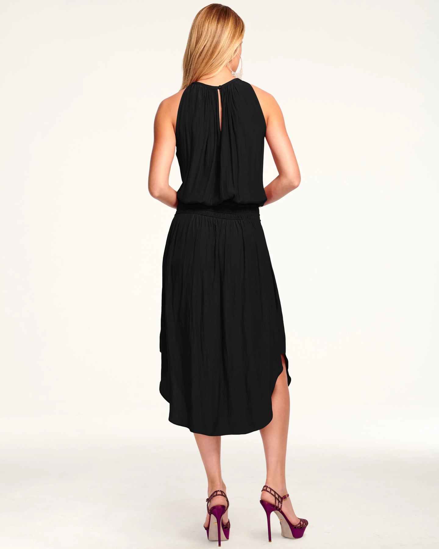 AUDREY SMOCKED MIDI DRESS BLACK RAMY BROOK Joelle s