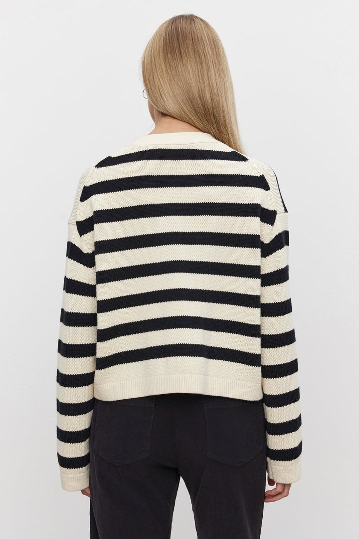 ELODIE STRIPED CARDIGAN - VELVET