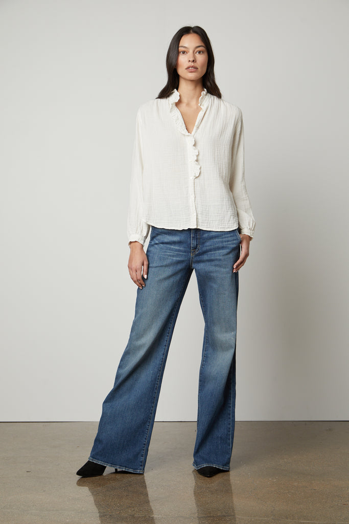 TRISHA COTTON GAUZE BLOUSE - VELVET