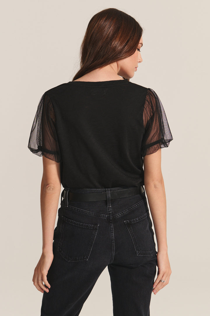 JUSTINE COTTON SLUB NOVELTY TOP - VELVET