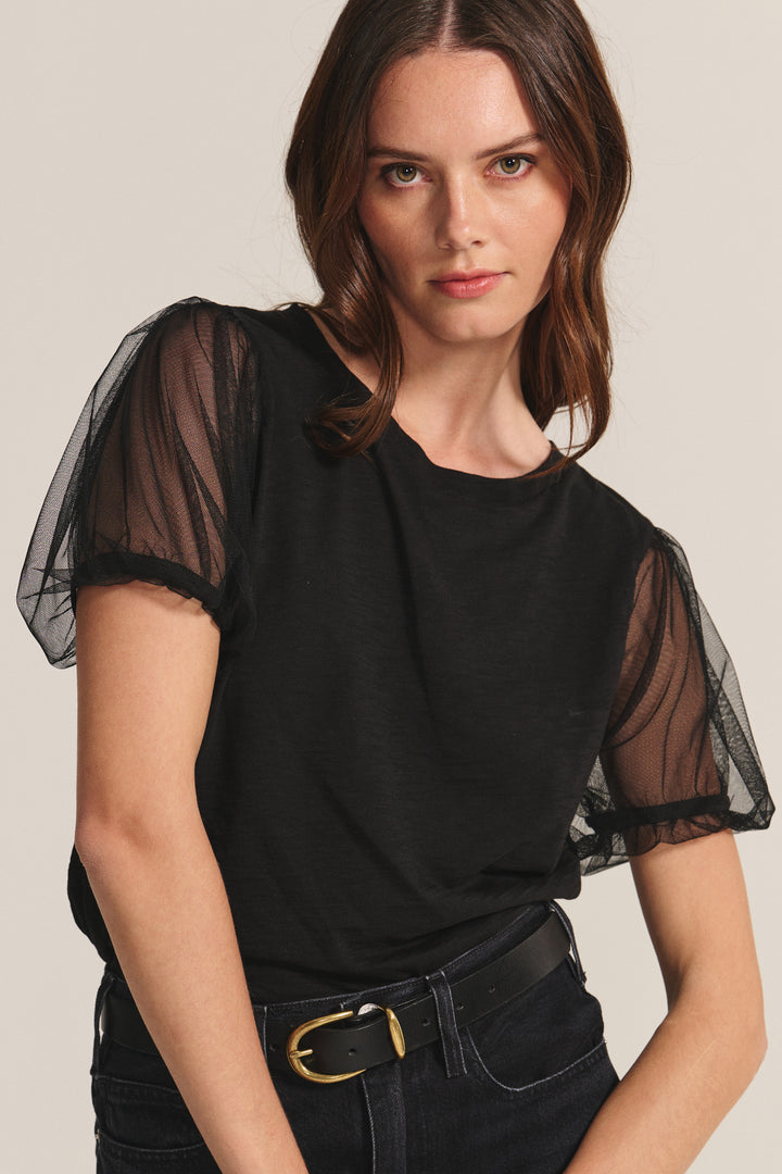 JUSTINE COTTON SLUB NOVELTY TOP - VELVET