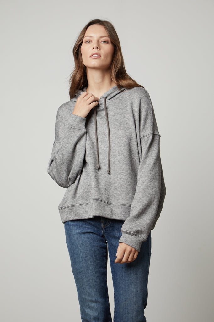FARA COZY KNIT HOODIE - VELVET
