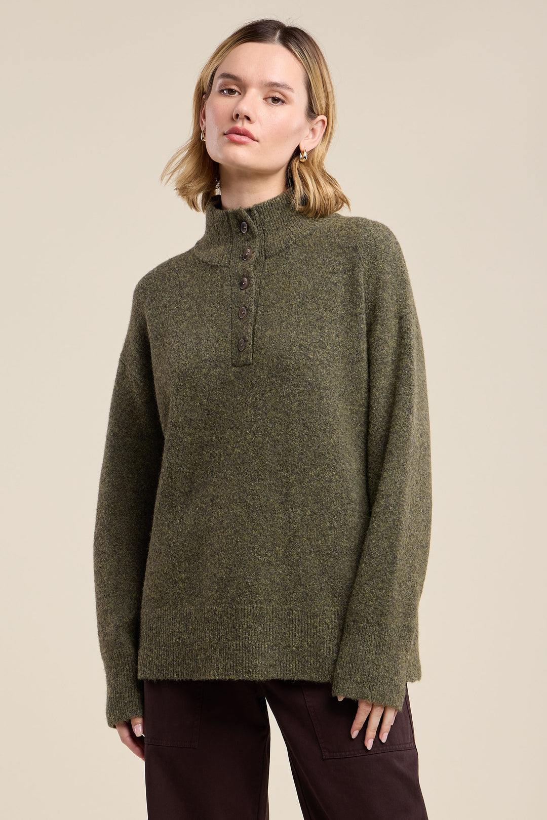 DARA COZY KNIT SWEATER (SAP) - VELVET