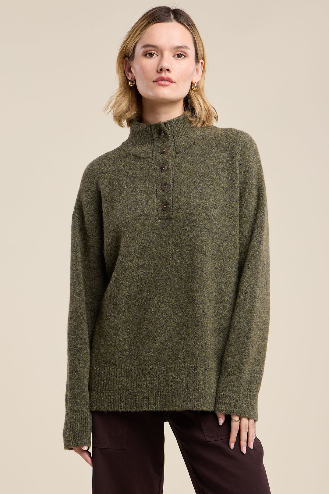 DARA COZY KNIT SWEATER (SAP) - VELVET